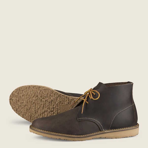 Red Wing Mens Weekender – Chukka Rough & Tough Leather - Heritage Shoes Dark Grey - 4035AFJLY